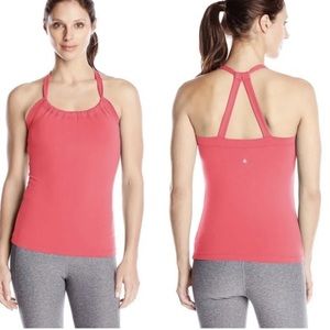 PrAna Quinn Chakra Coral Active Tank Top Strappy Back Size M